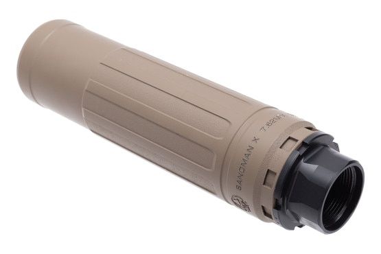 6.4 inch suppressor with an FDE Cerakote finish